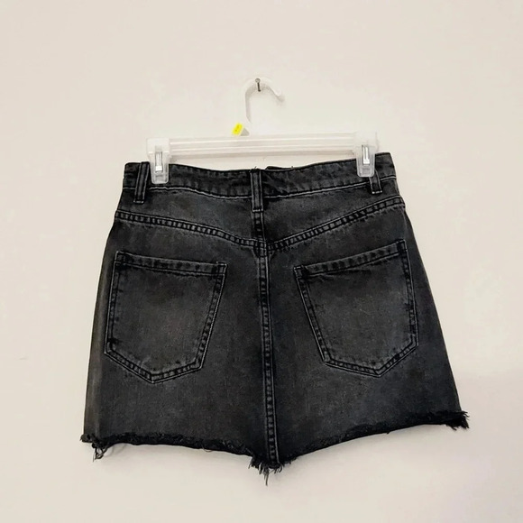 Free People haven zip front mini skirt gray grundge punk edgey fall goth - Picture 3 of 5